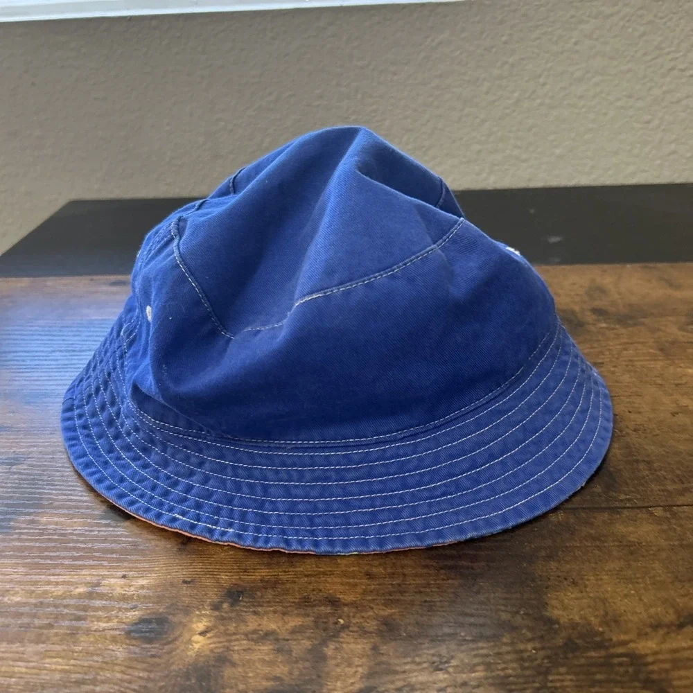 Polo Ralph Lauren Polo Bucket Hat Cap L/XL‎ Reversible Swim Swear Fish Blue
